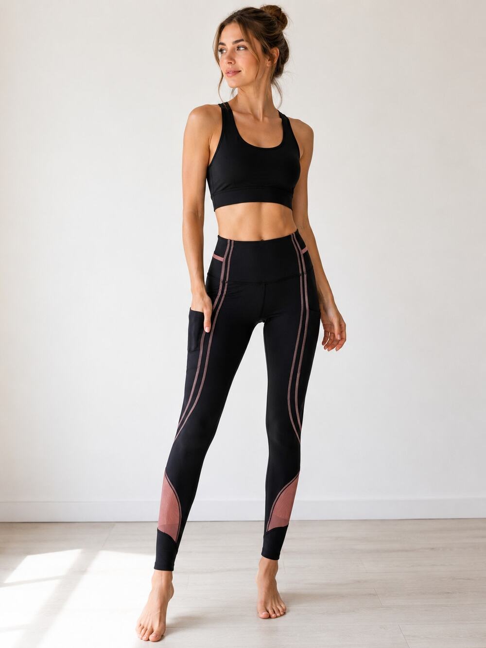 Athleta Ignite Leggings Black and Pink Size XSP